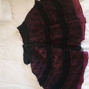 Black & Pink lace ruffle skirt